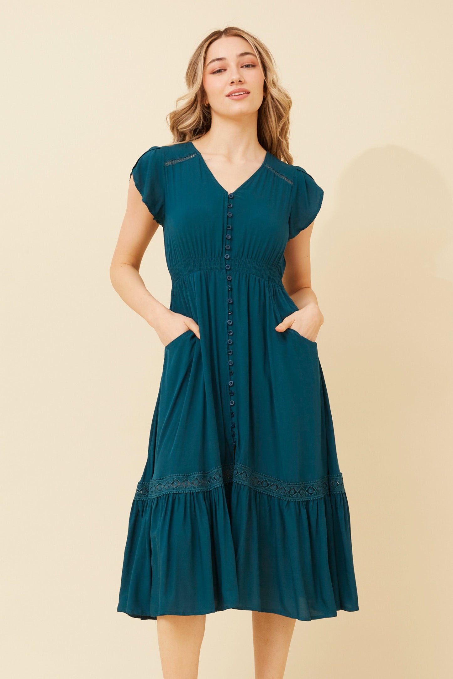 Lilah Midi Dress - Emerald  D519816