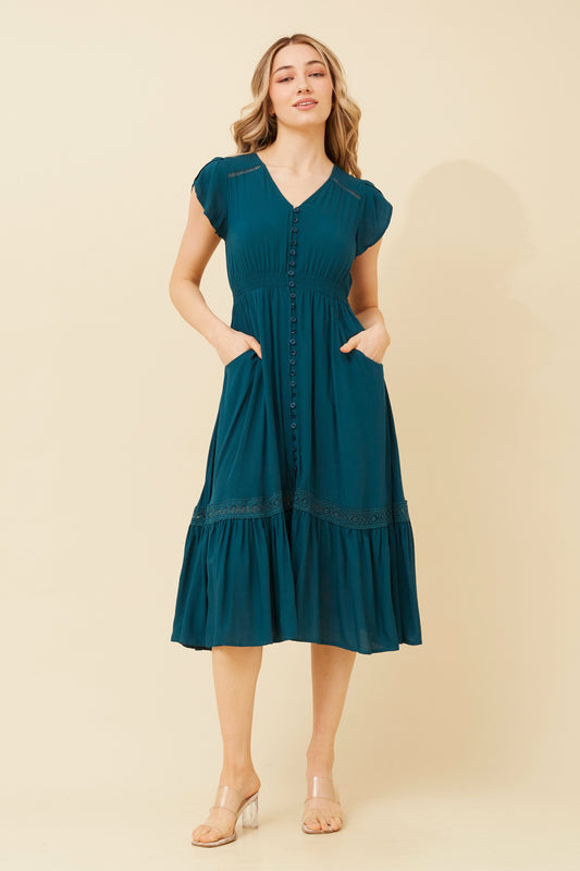 Lilah Midi Dress - Emerald  D519816