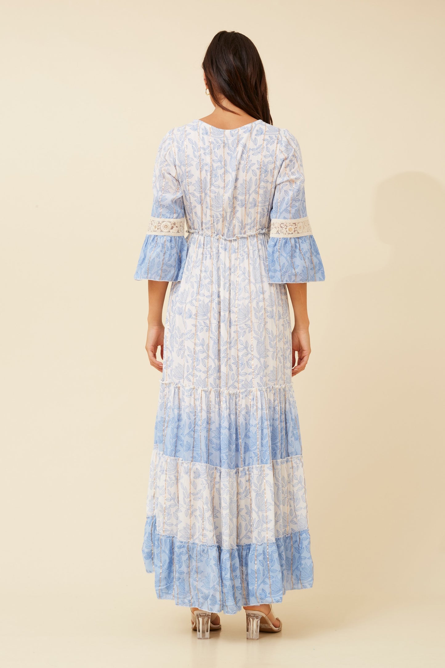 Divine Floral Printed Maxi Dress D519984 -  Light Blue