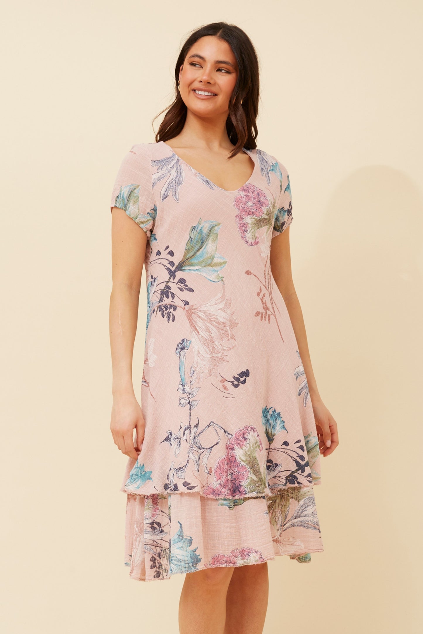 Maddie Double Layer Floral Dress D520073