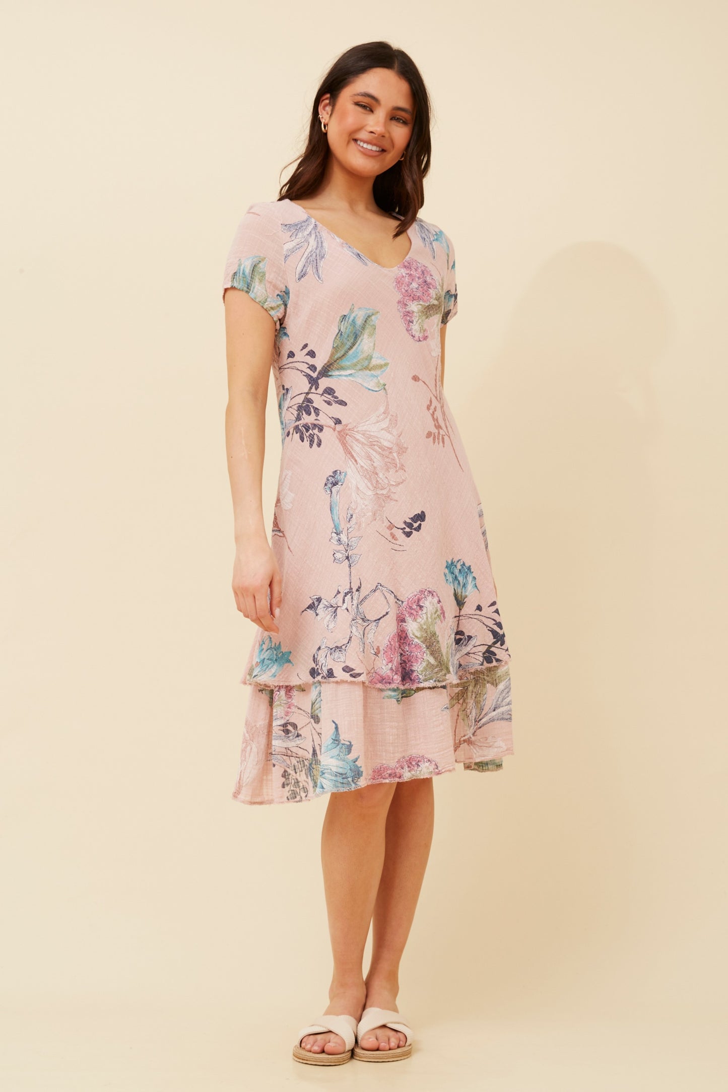 Maddie Double Layer Floral Dress D520073