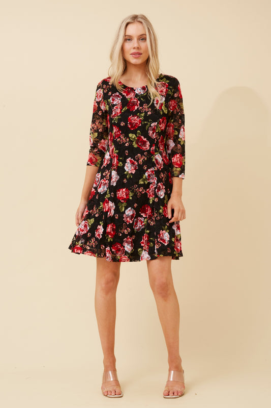 Sam Floral Lace Midi Dress D520143