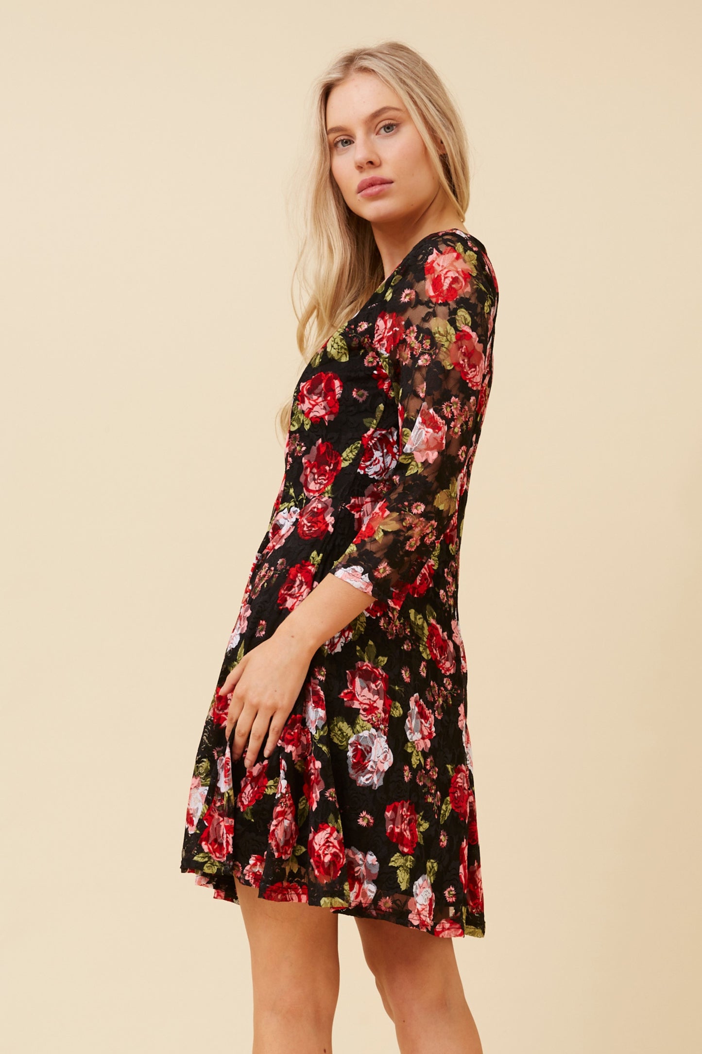 Sam Floral Lace Midi Dress D520143