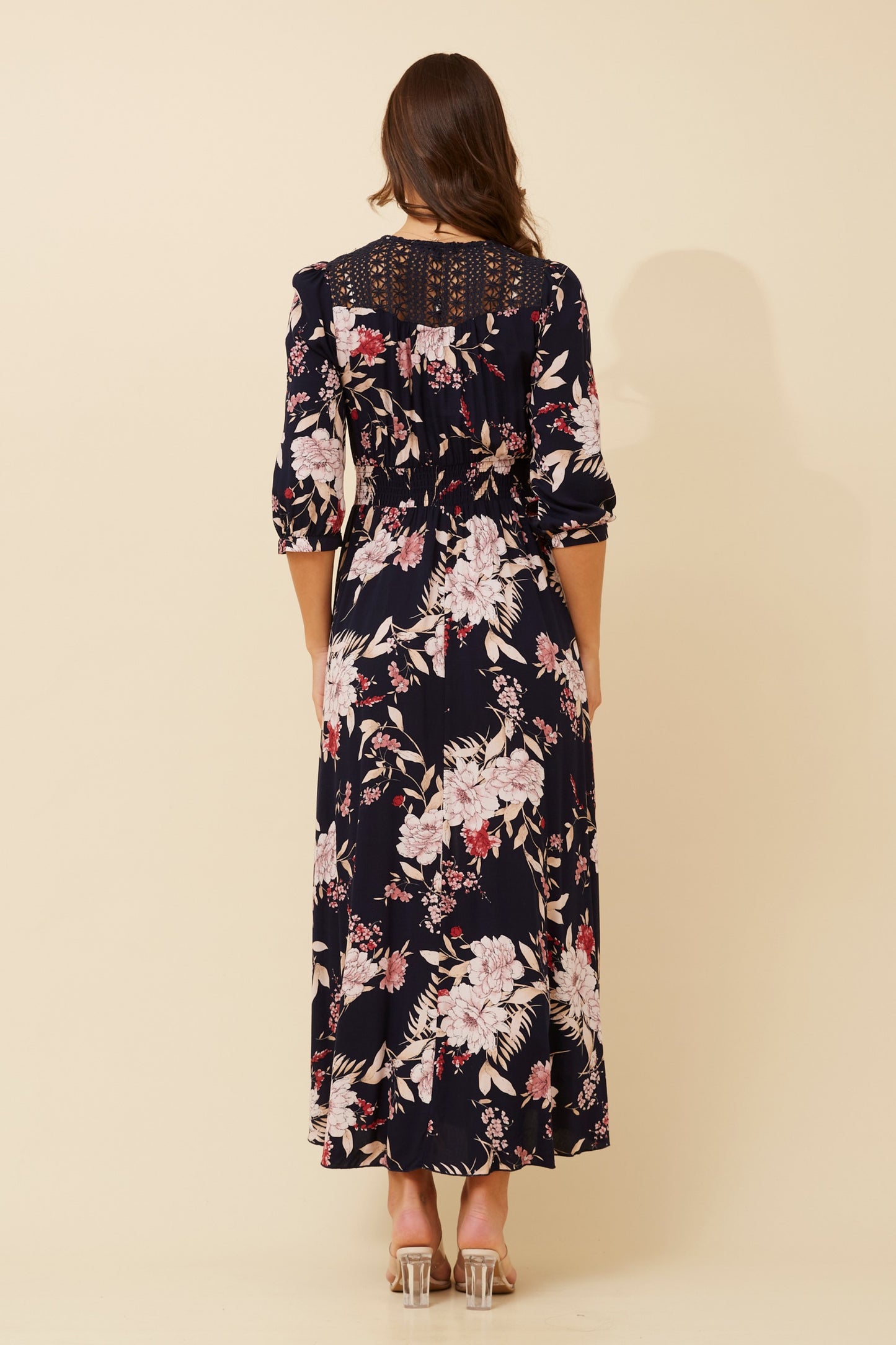 Jaz Floral Maxi Dress - Multi Navy D520203