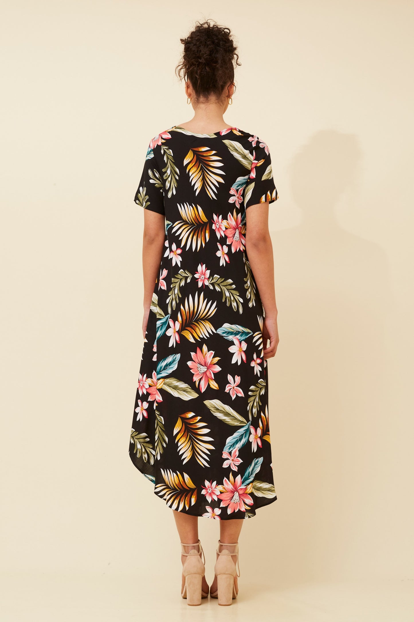 Lana Floral Midi Dress D520236 Black