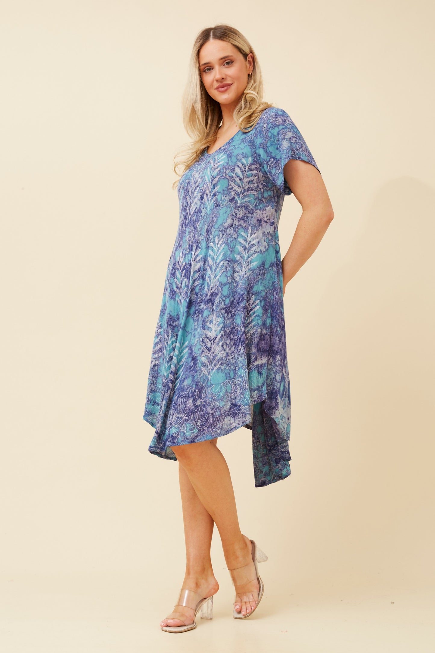 Umbrella Midi Dress D520440 - Multi Blue