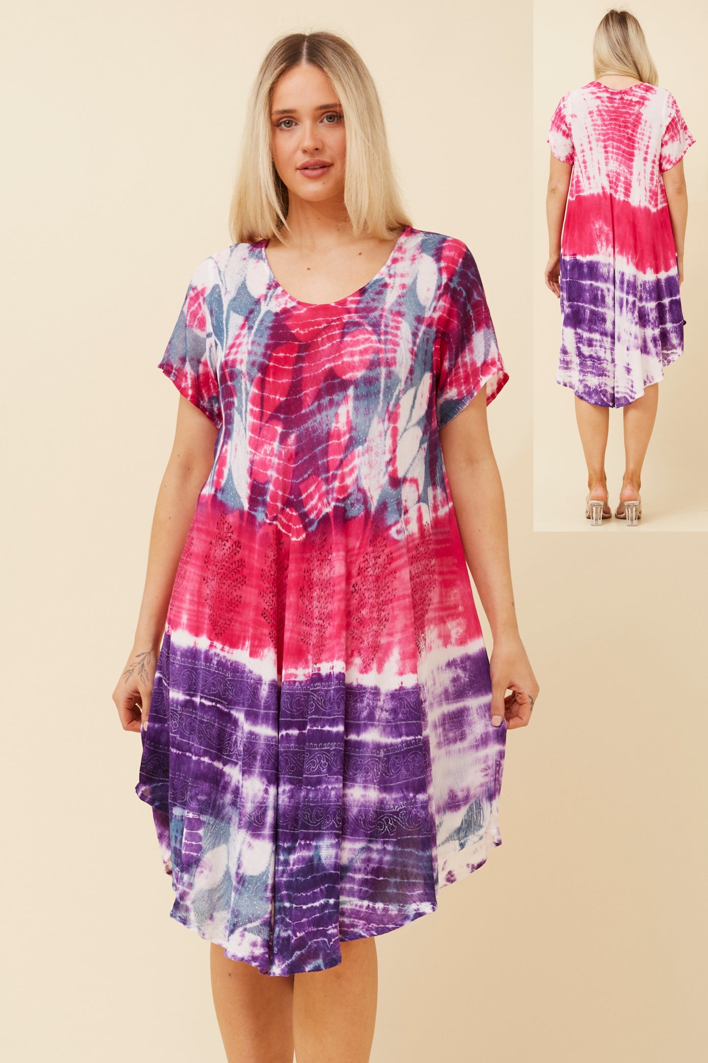 Umbrella Midi Dress D520817 - Multi Purple