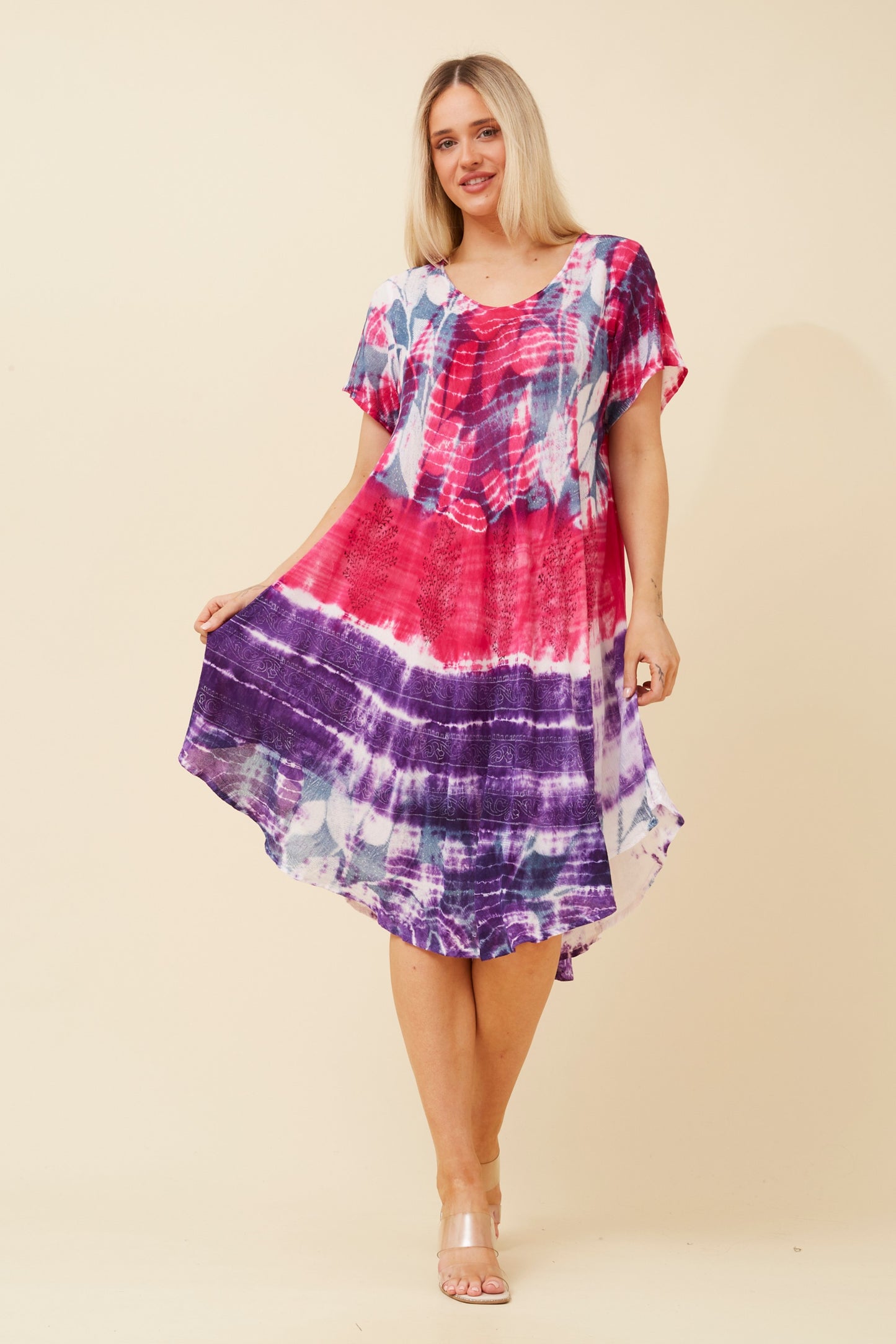 Umbrella Midi Dress D520817 - Multi Purple