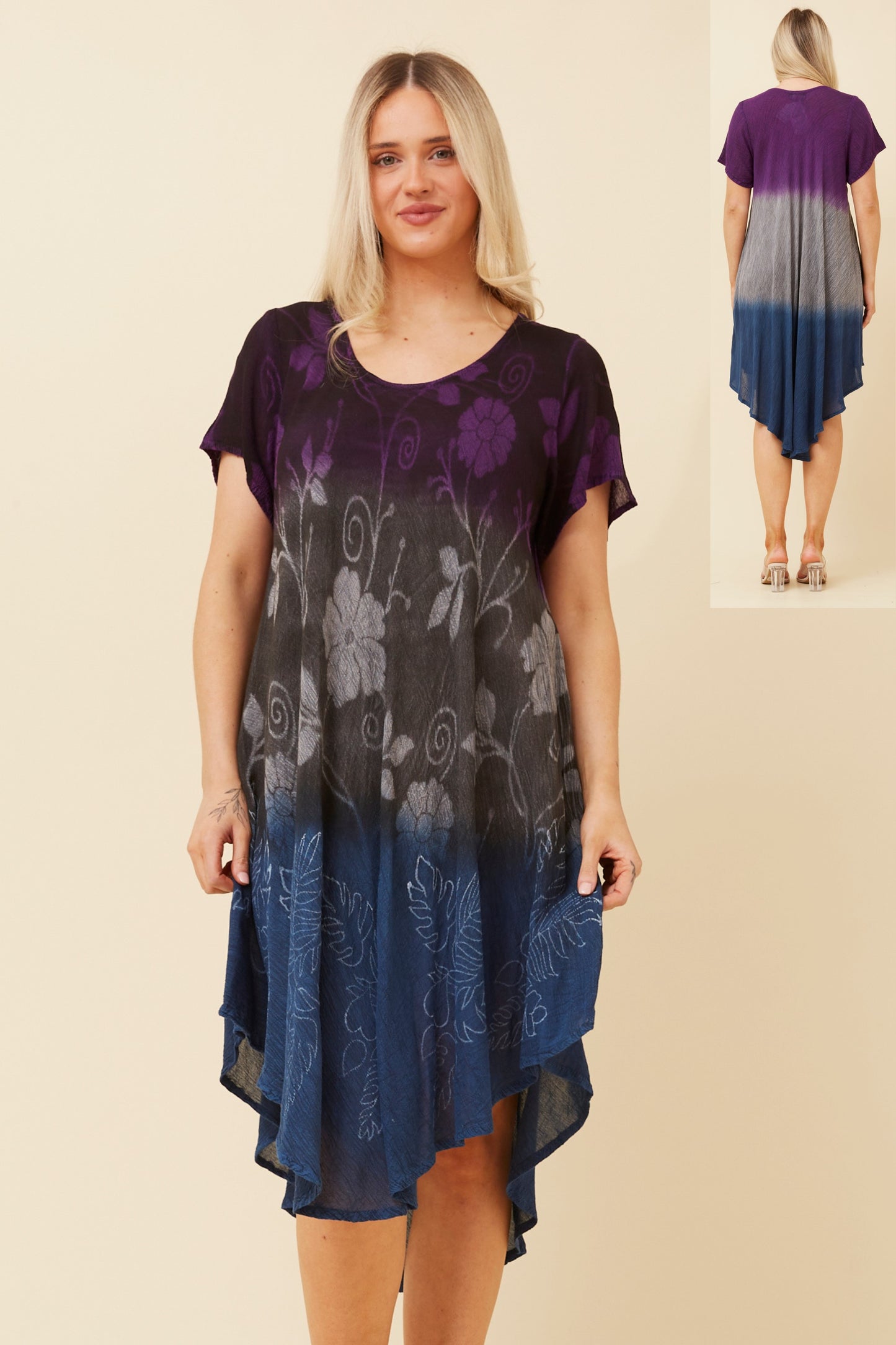 Umbrella Midi Dress D520834 - Multi Purple