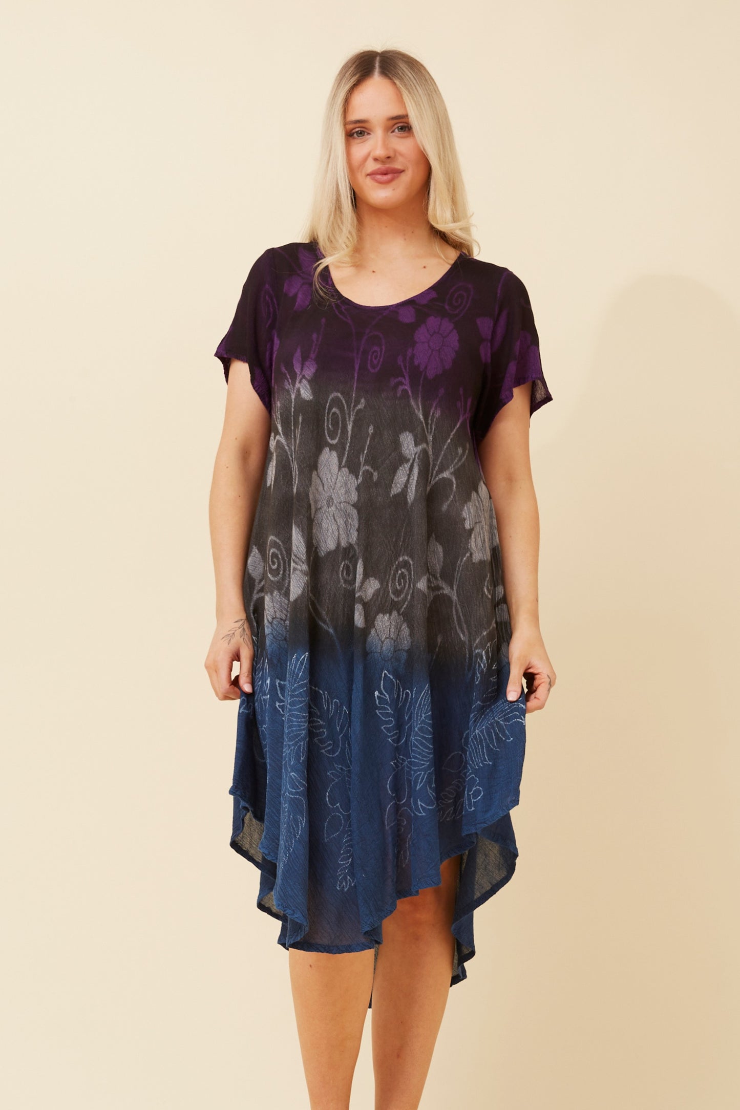 Umbrella Midi Dress D520834 - Multi Purple