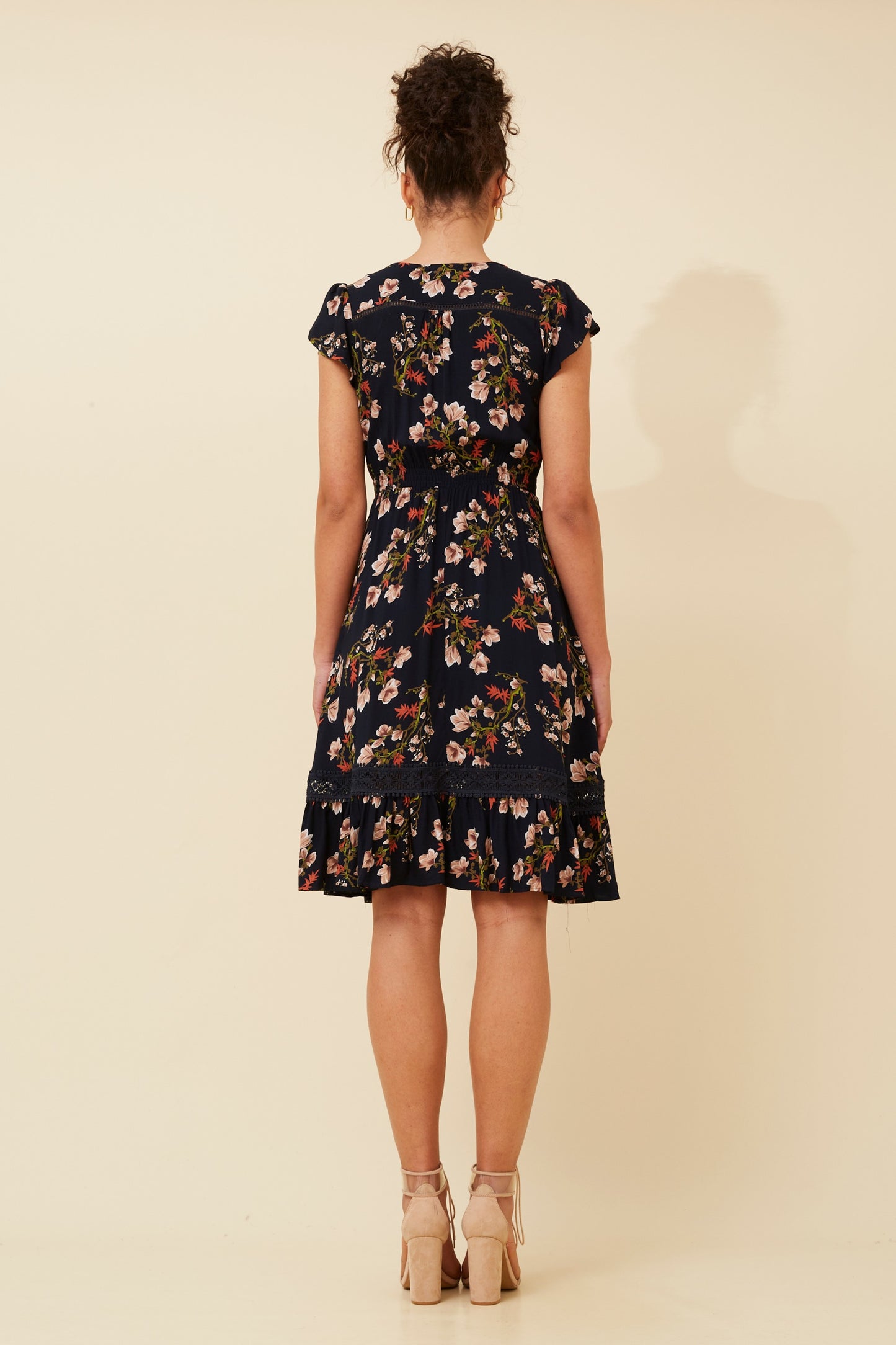 Milan Floral Midi Dress - Multi Navy D520881