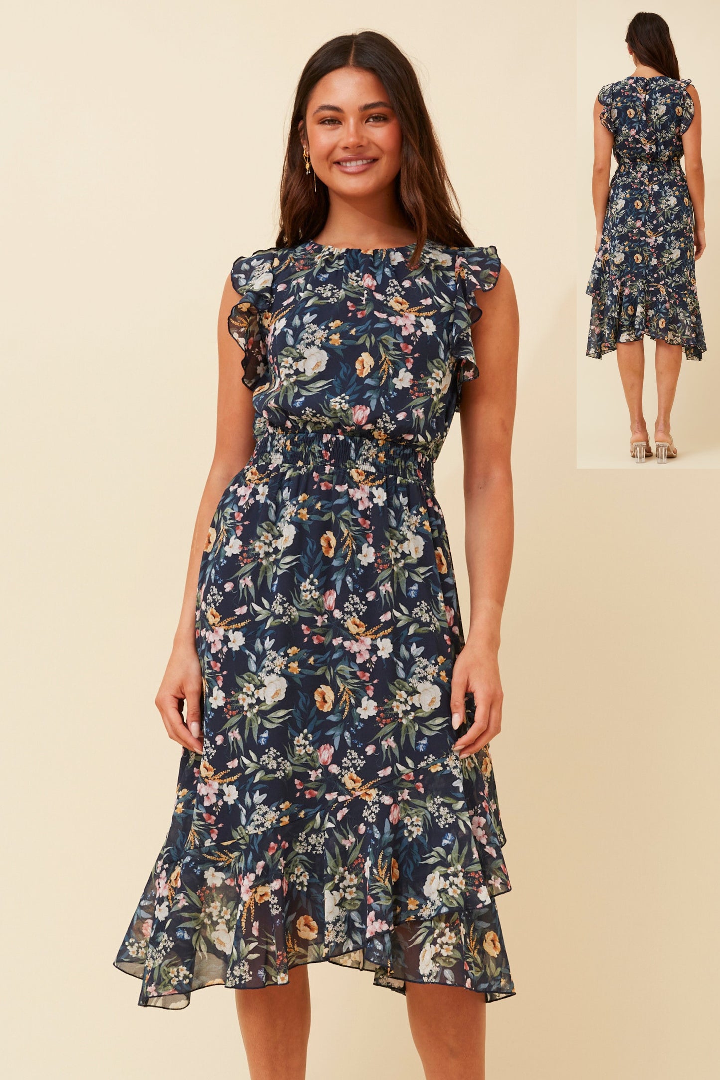 Yasmin Floral Printed Dress D521103