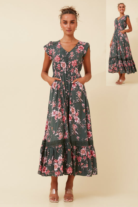 Myra Floral Printed Maxi Dress - D521362