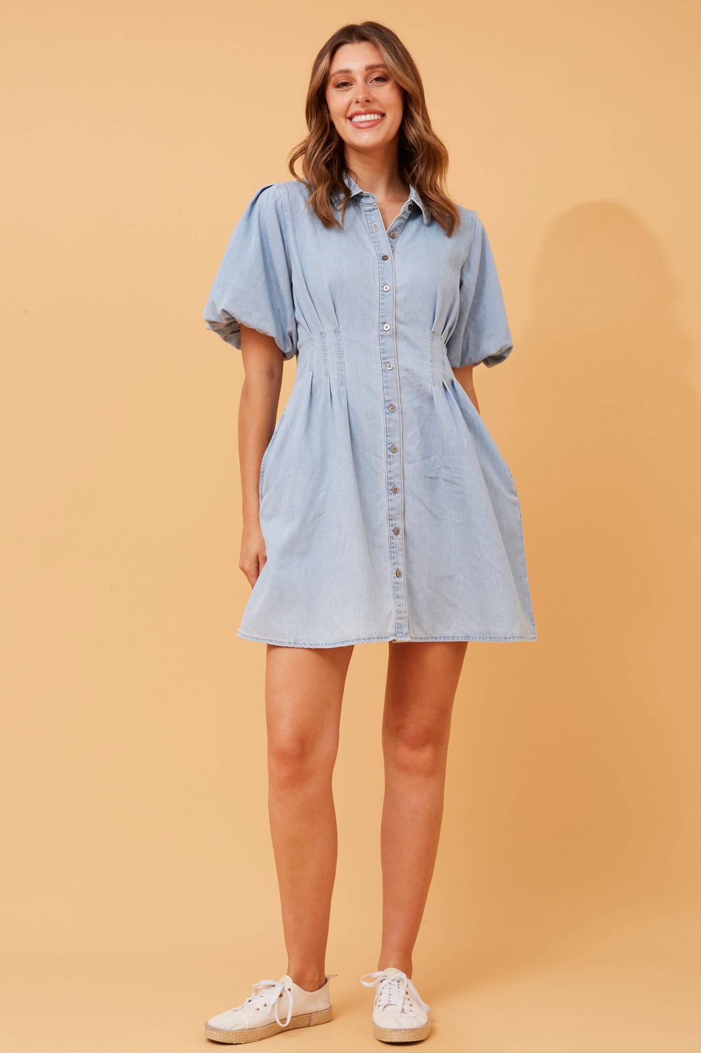 Saddie Denim Short Dress D515448
