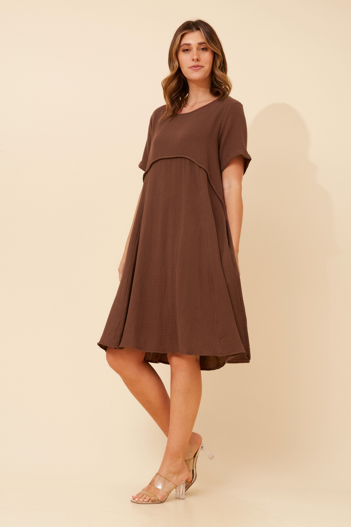Anni Tunic Midi Dress - D736248 Coffee