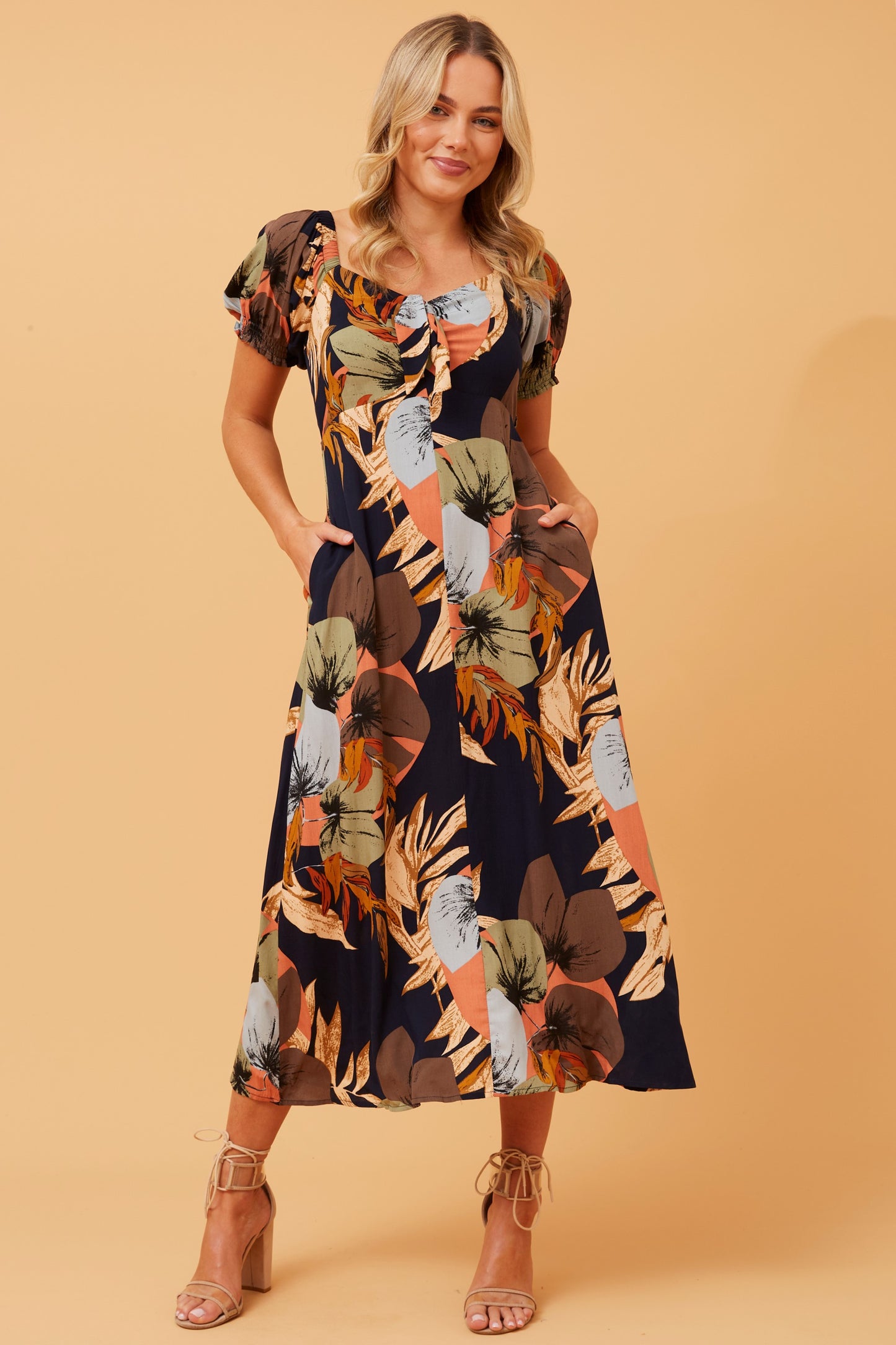 Anne Bow Front Midi Dress D732763