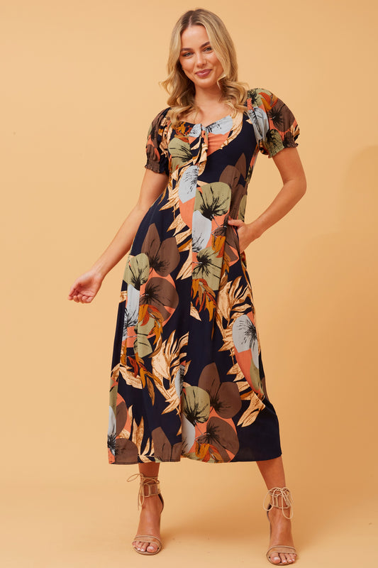 Anne Bow Front Midi Dress D732763