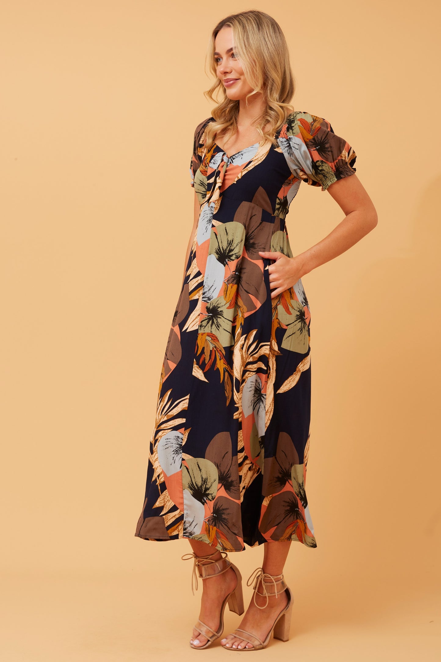 Anne Bow Front Midi Dress D732763