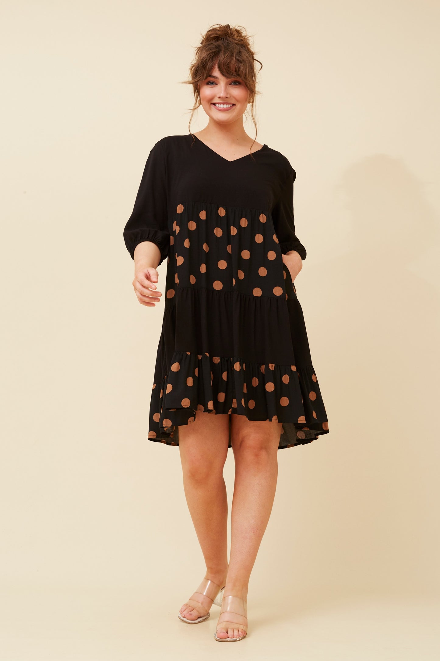 Polka Dot Tiered Dress D732768