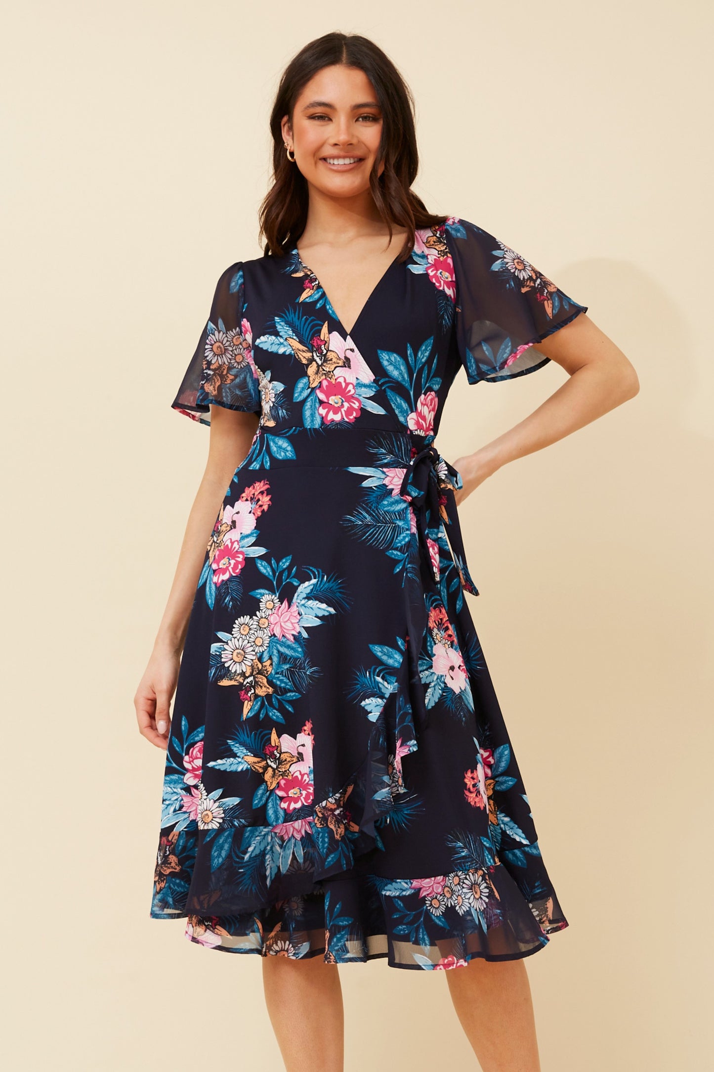 Mia Short Sleeve Floral Dress D732984