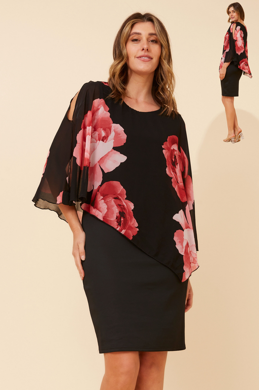 Andy Cold Shoulder Dress D525806 Multi Black