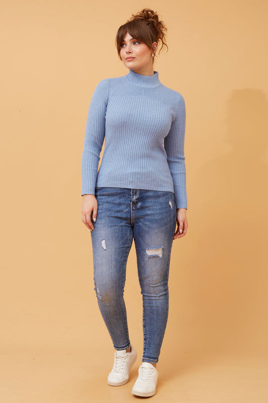 Alba Knit Jumper KP508787 Blue Jean