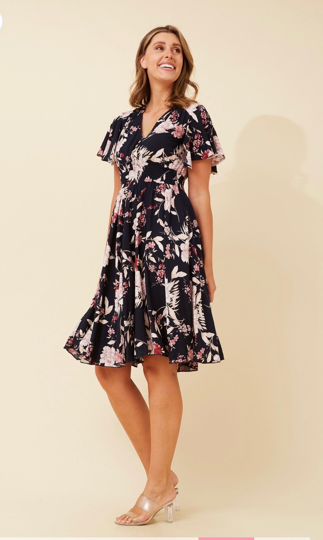 Ivona Floral Boho Dress - Multi Navy D522946