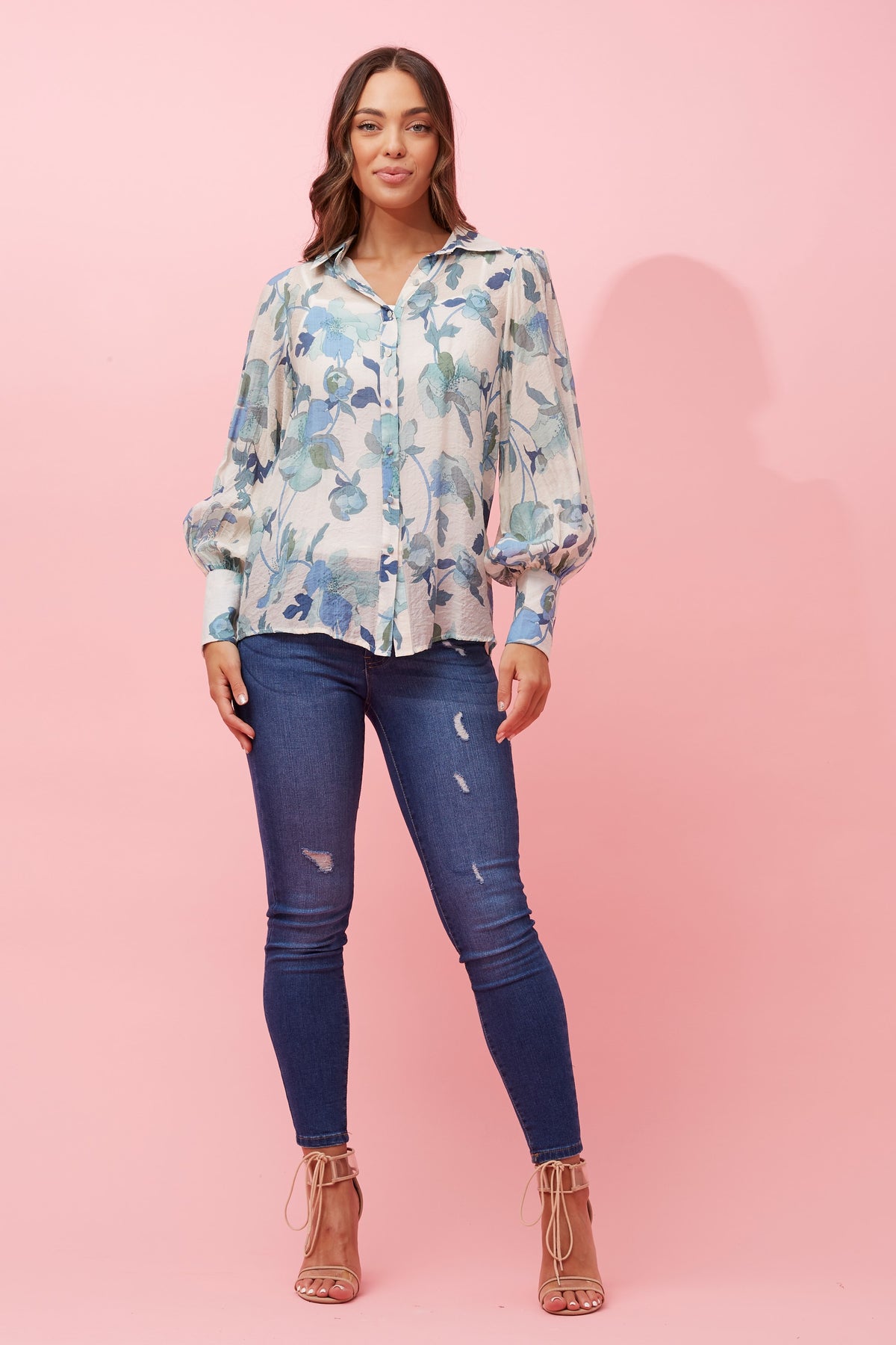 Brielle Floral Blouse T515411 Green