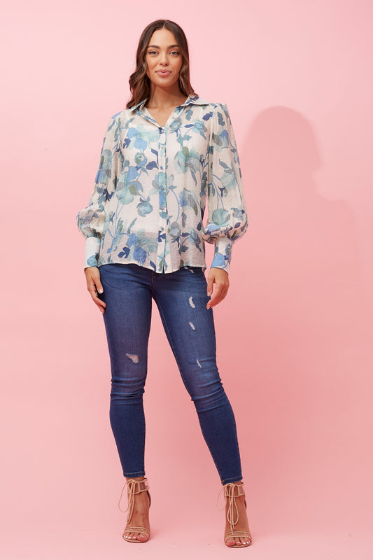 Brielle Floral Blouse T515411 Green