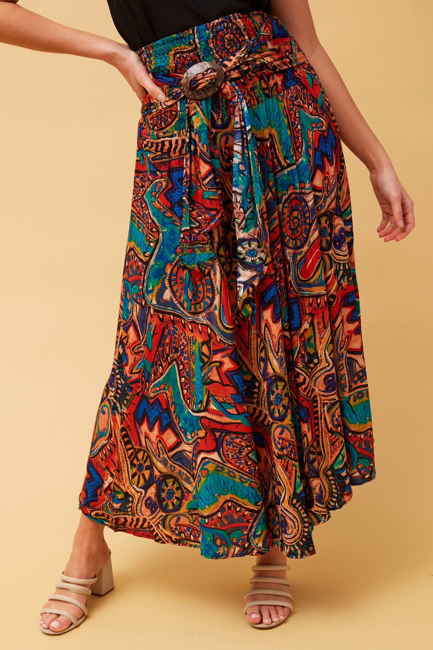 Boho Maxi Skirt S509716 - Multi Orange