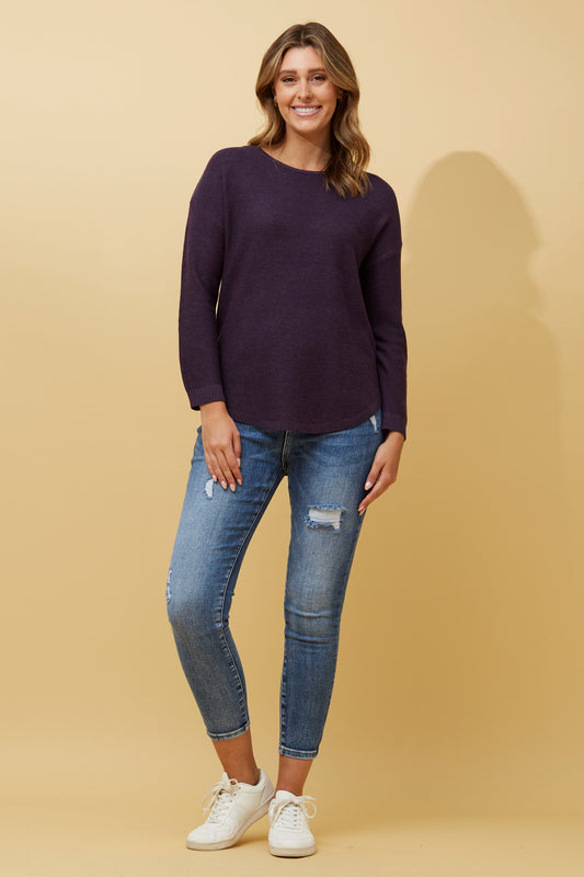 Ariana Knit Jumper - Aubergine KP509280