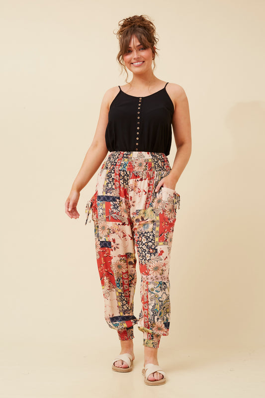 Abstract Print Harem Pants P733322