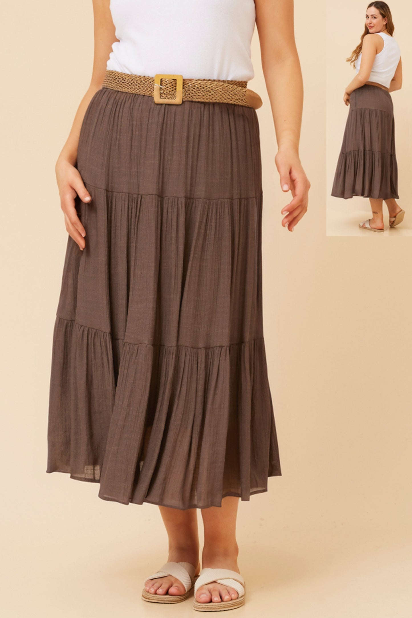 Bohemian Skirt S734558 Chocolate