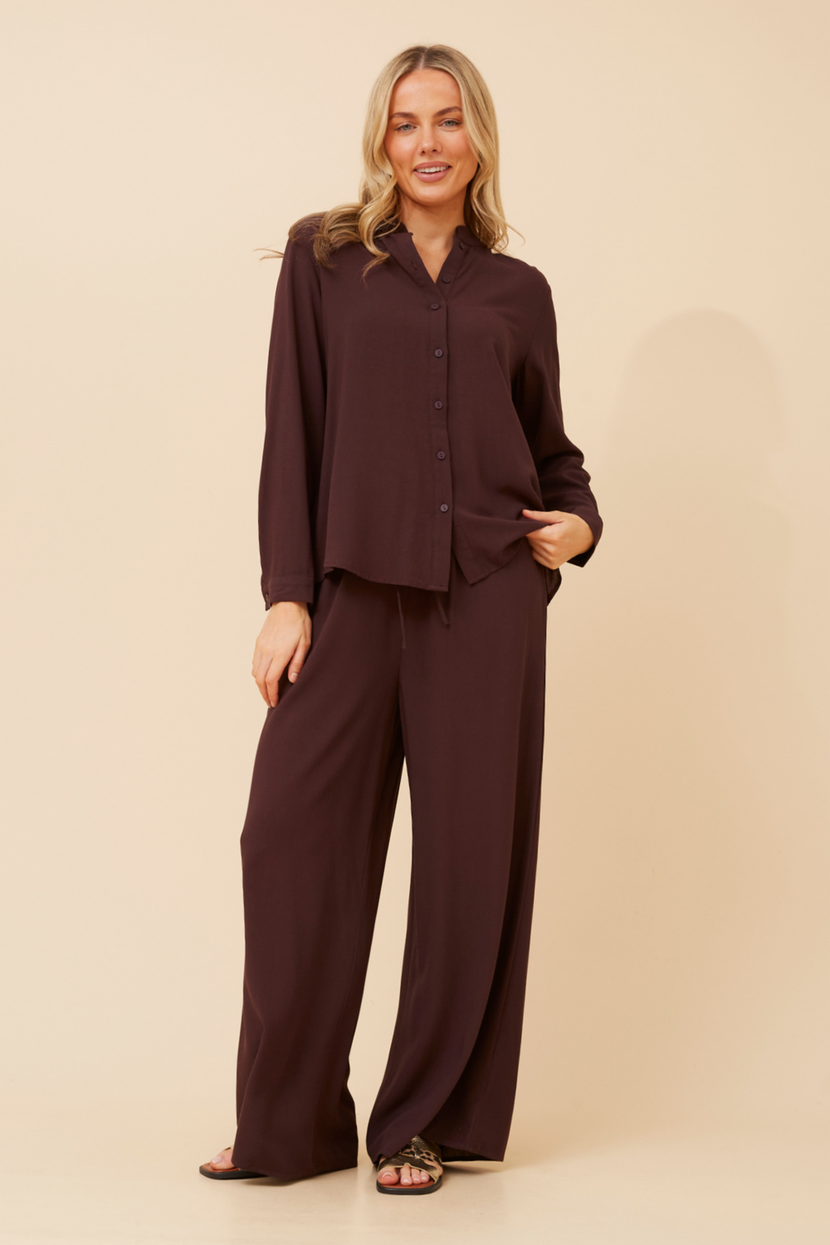 Eboni Shirt Blouse T526426 Chocolate