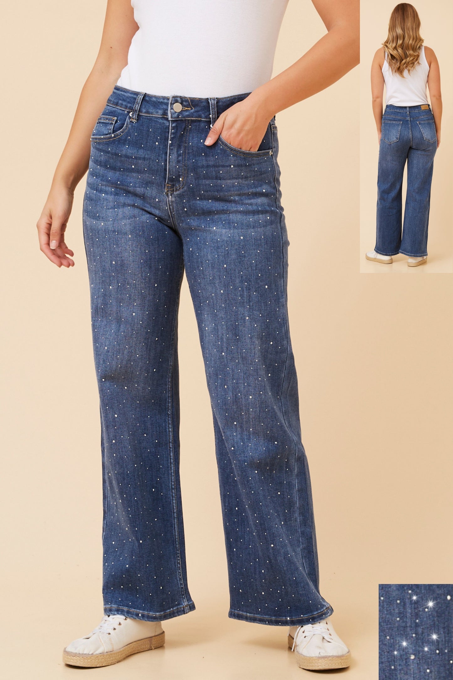 Nicole Denim Sequin Pants P734881