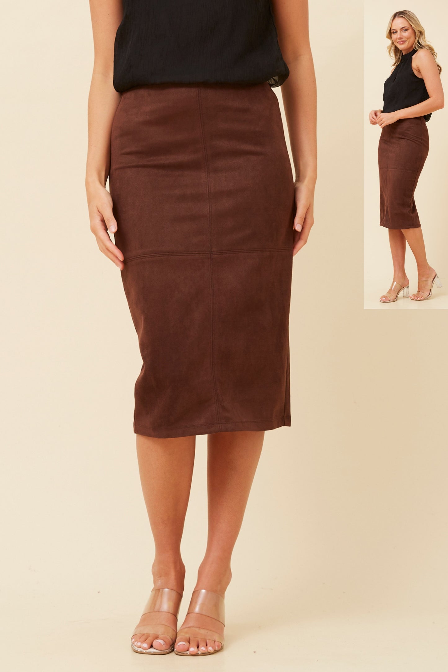 Ira Suede Skirt S522588 Chocolate