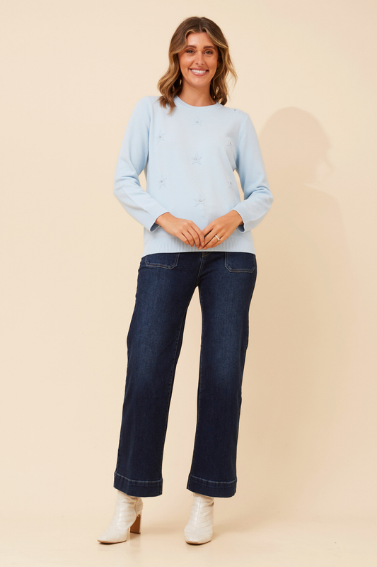 Berita Pearl Detail Knit KP525906 Skylight