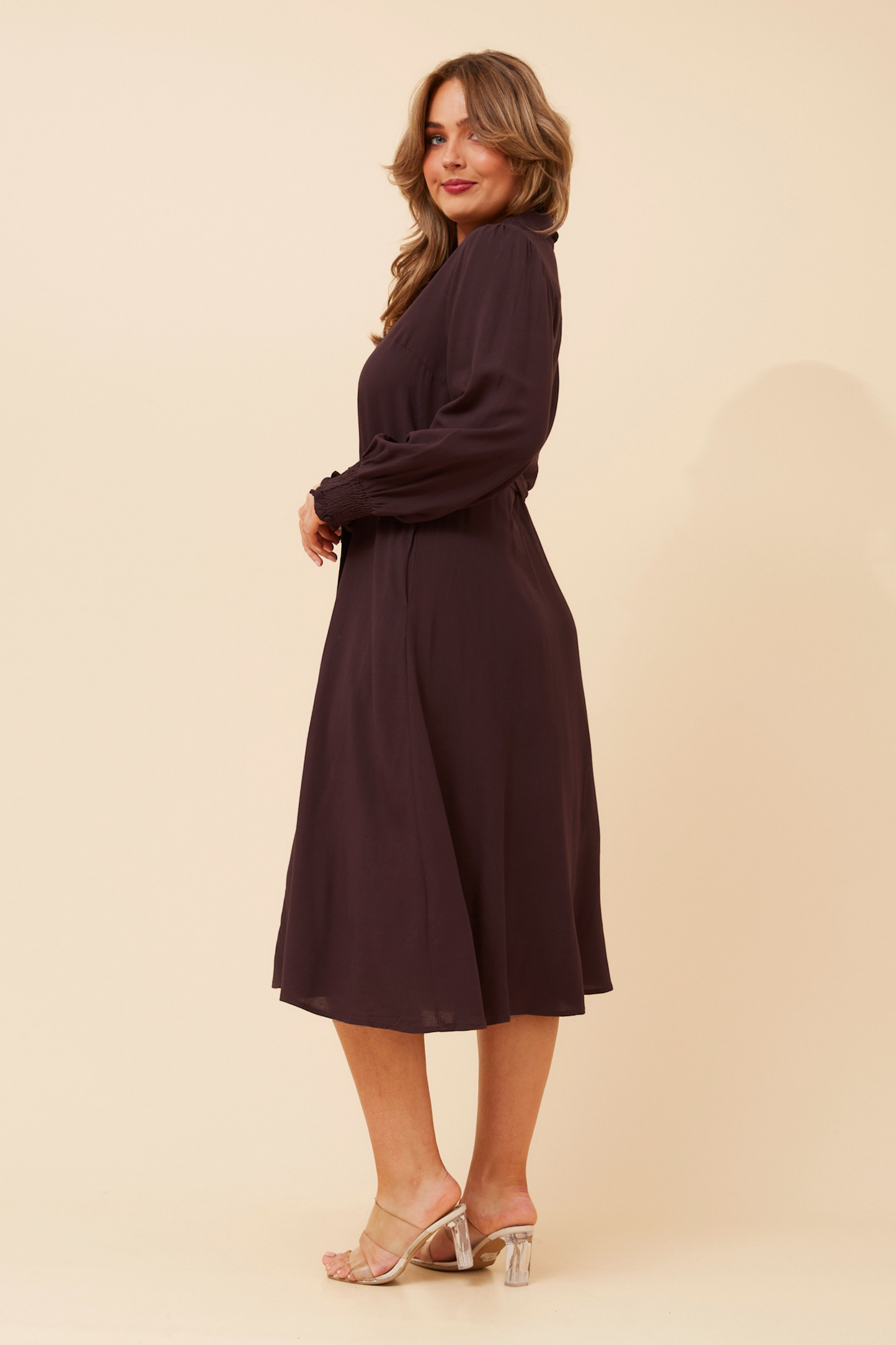 Sariya Midi Shirt Dress Chocolate D526443