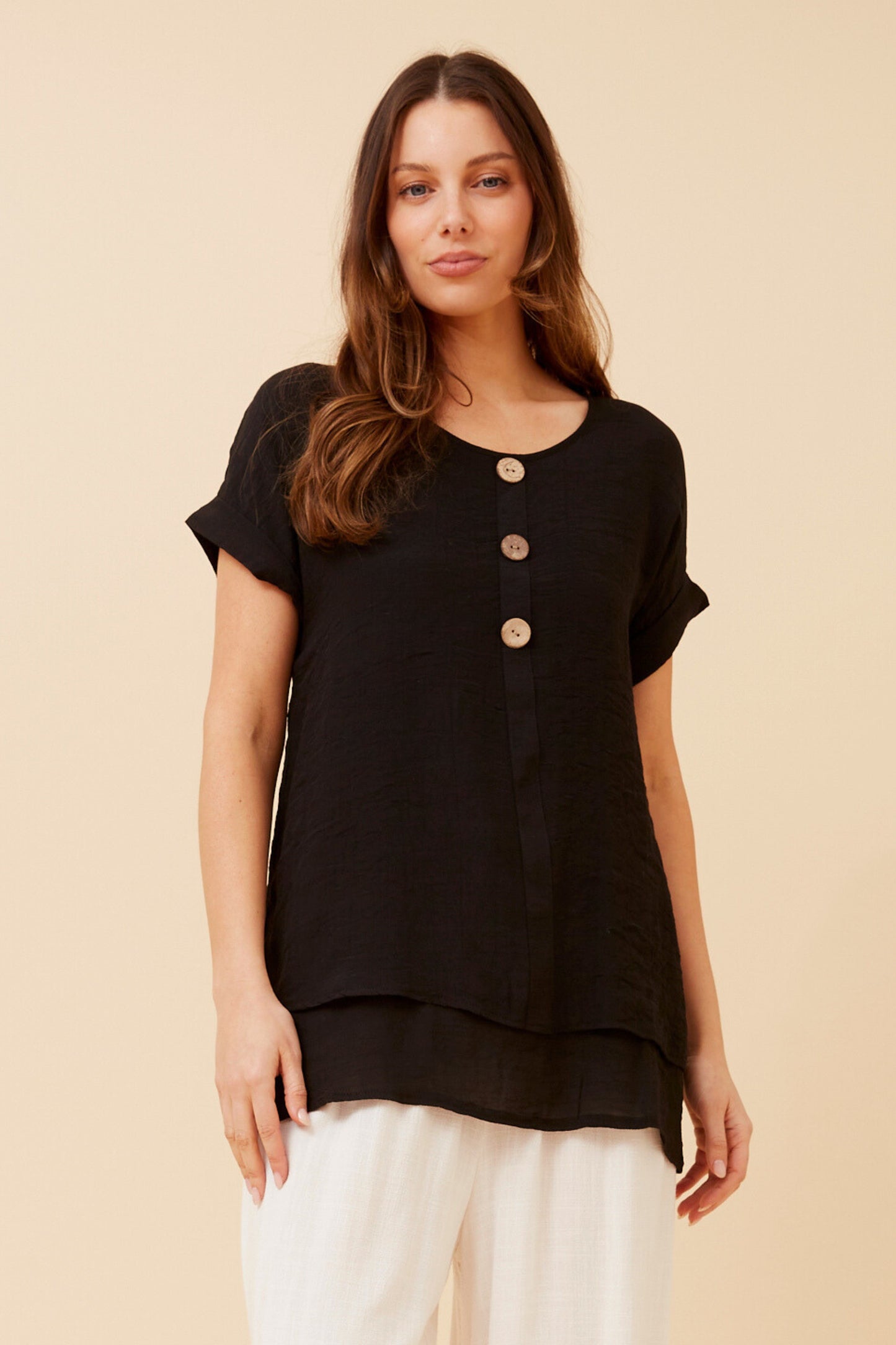 Soraya Double Layer Top T523077 Black