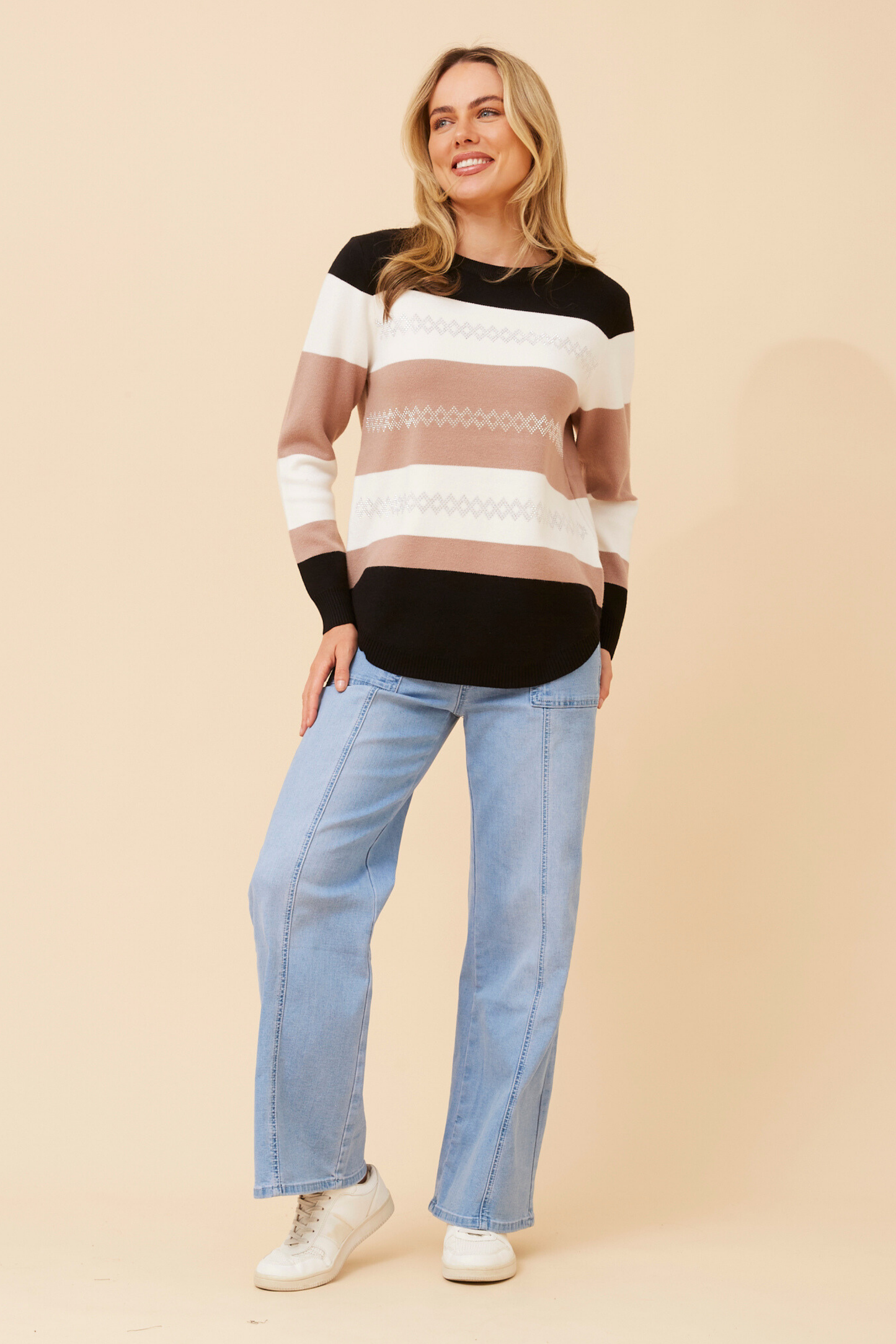 Taylor Stripe Diamante  Knit KP178866
