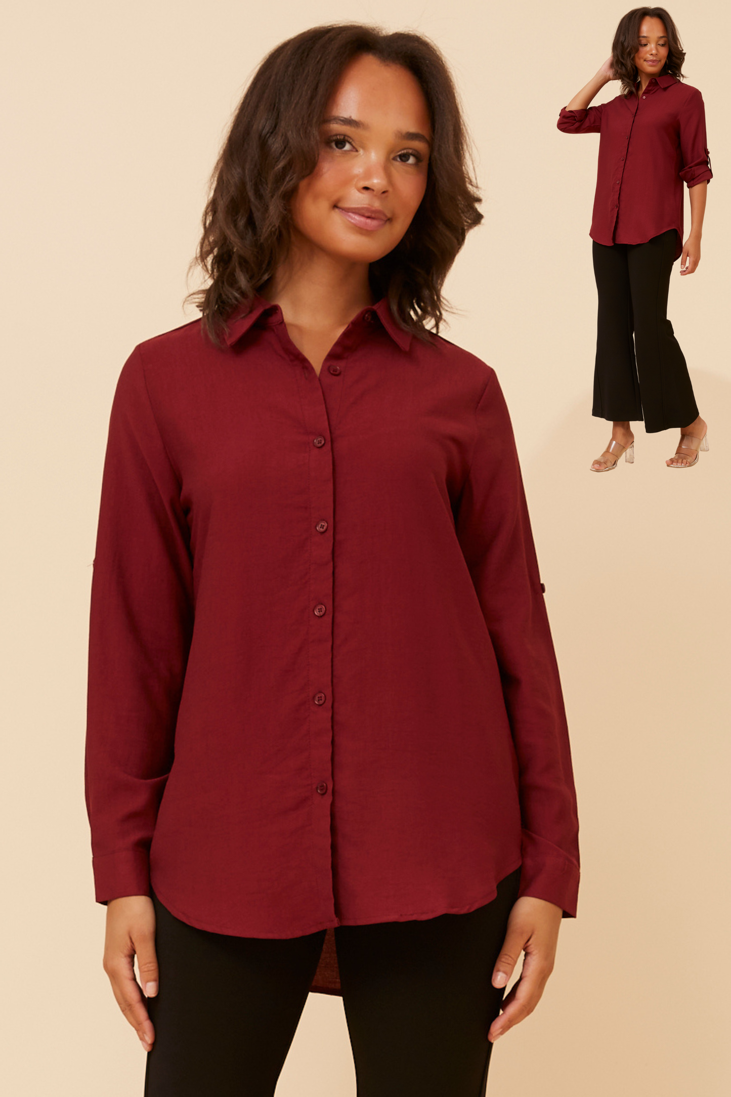 Eboni Shirt Blouse T735074 Red Dahlia