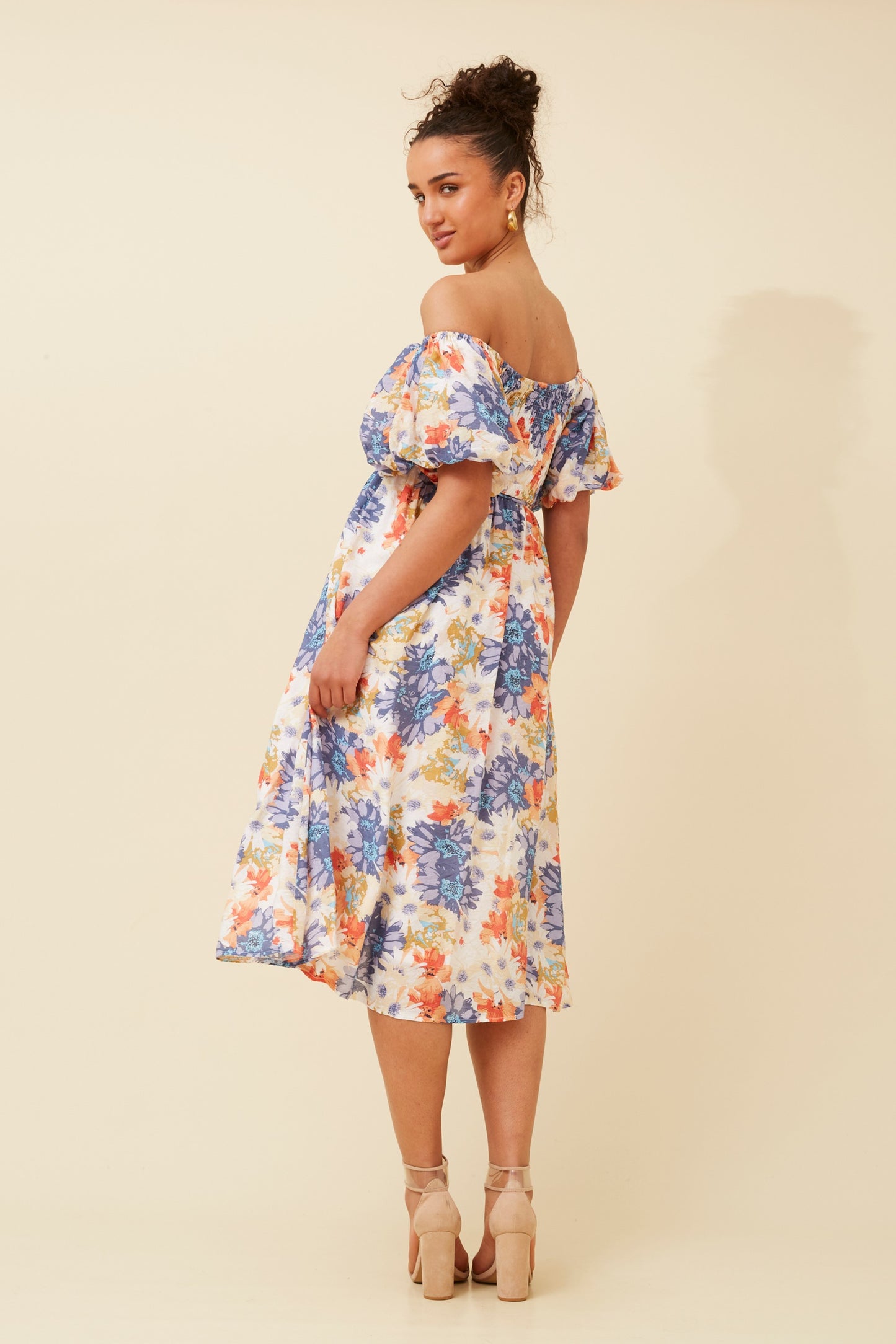 Piper Floral MIDI Dress D520394 Blue