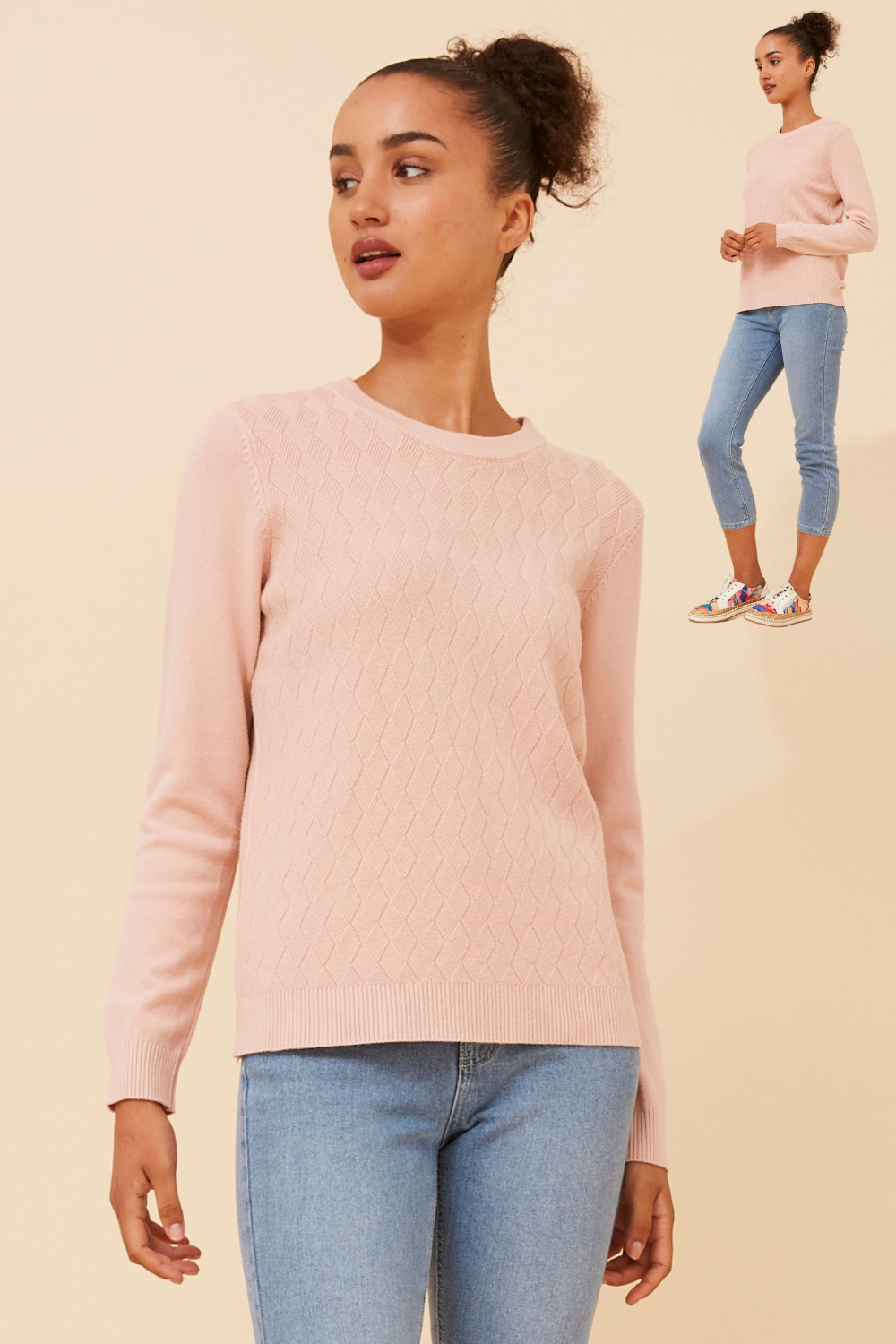 Mason Mini Diamond Pattern Knit Blush KP522514