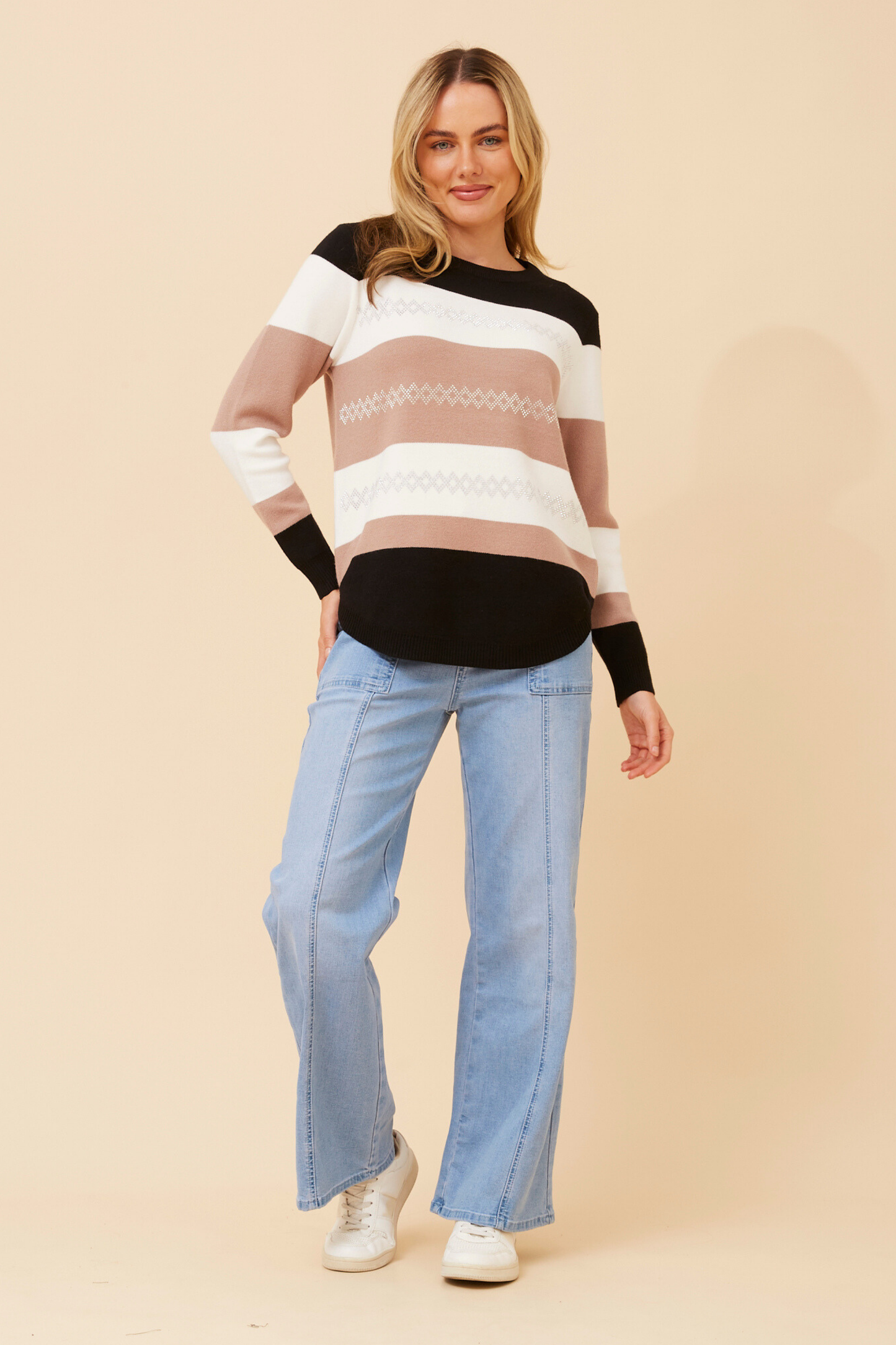 Taylor Stripe Diamante  Knit KP178866