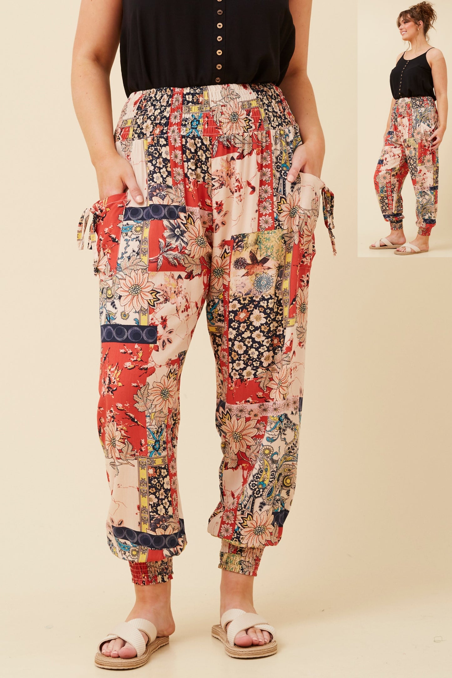 Abstract Print Harem Pants P733322