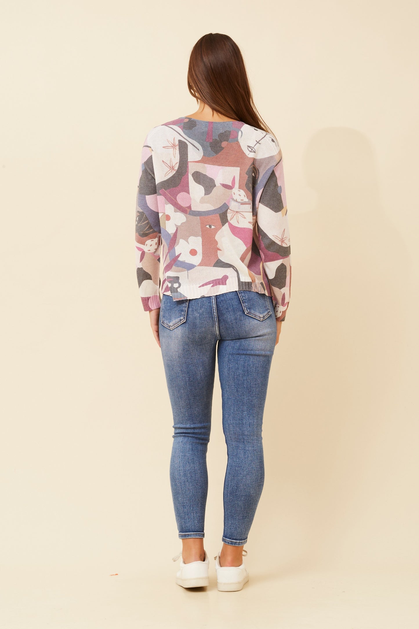 Ember Floral Print Italian Jumper Kp519966 Burgundy