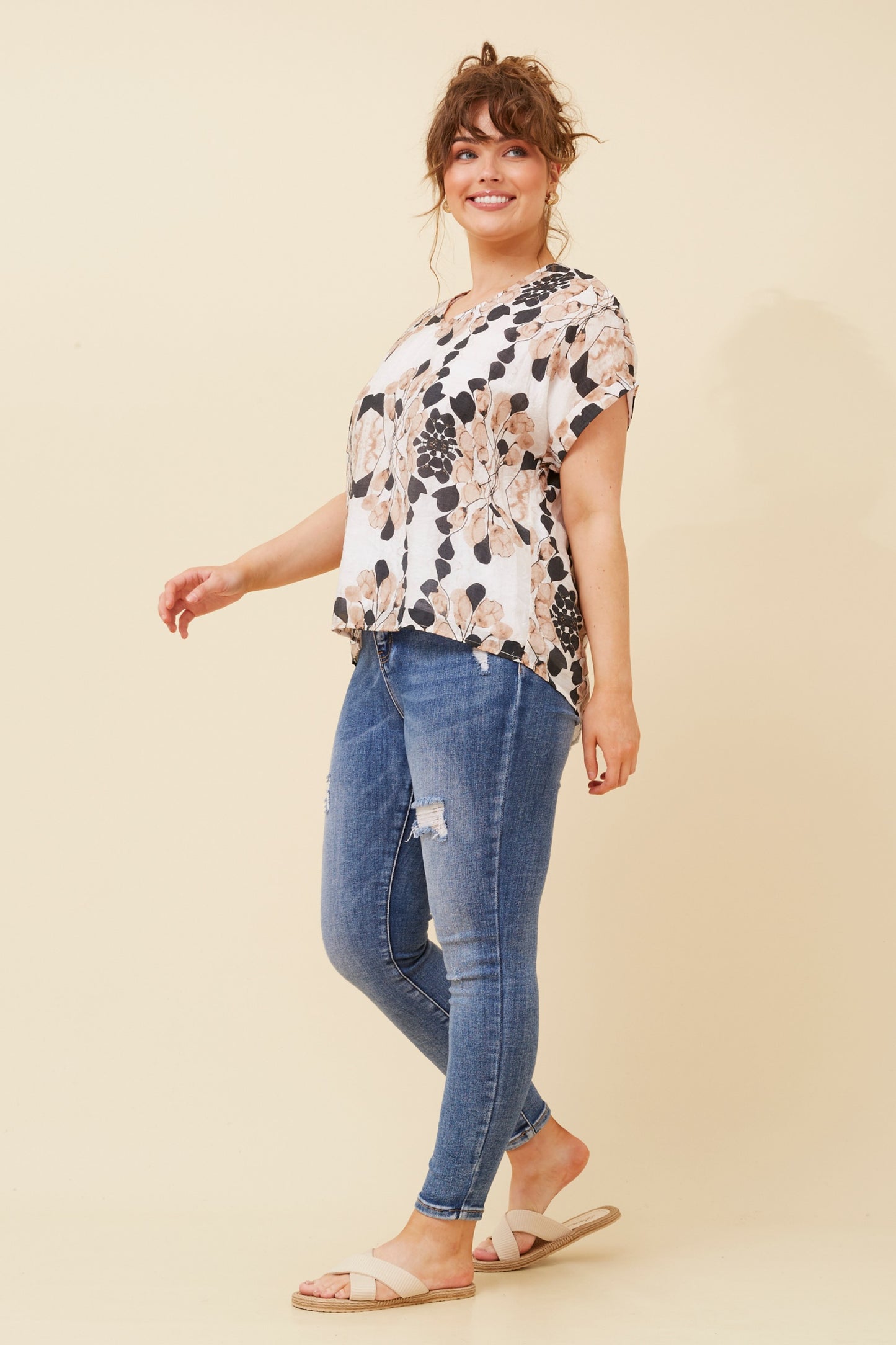 Nia Abstract Print Top T519696