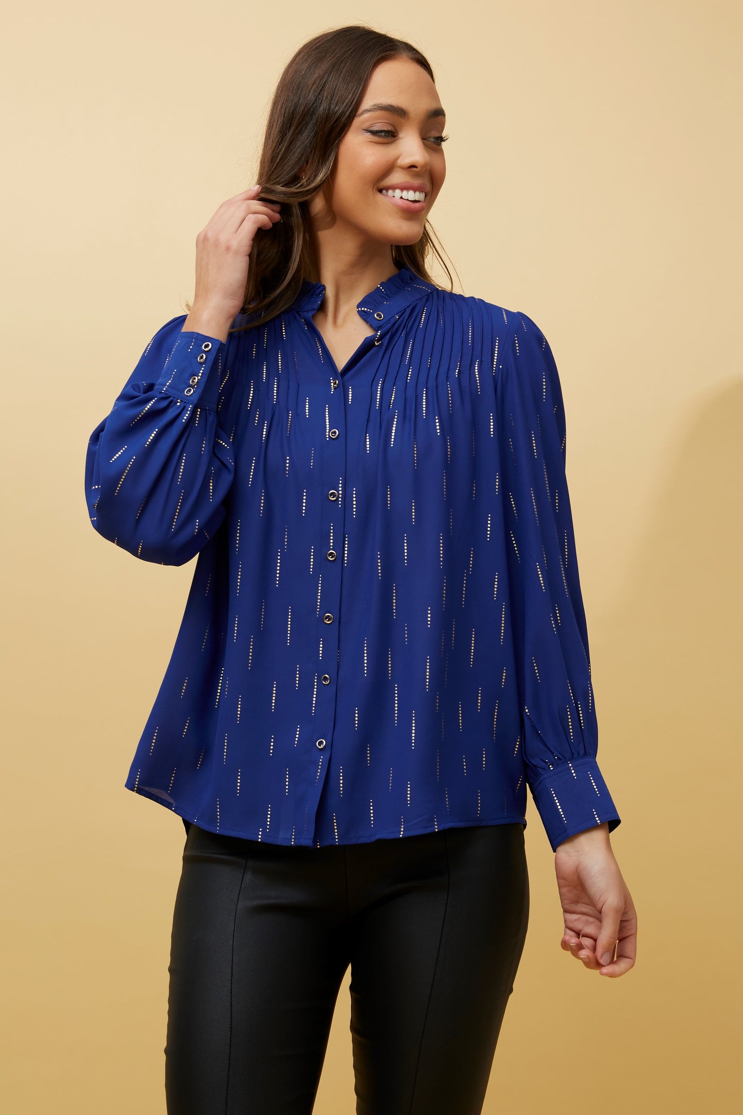 Lila Foil Printed Top T515657 Blue