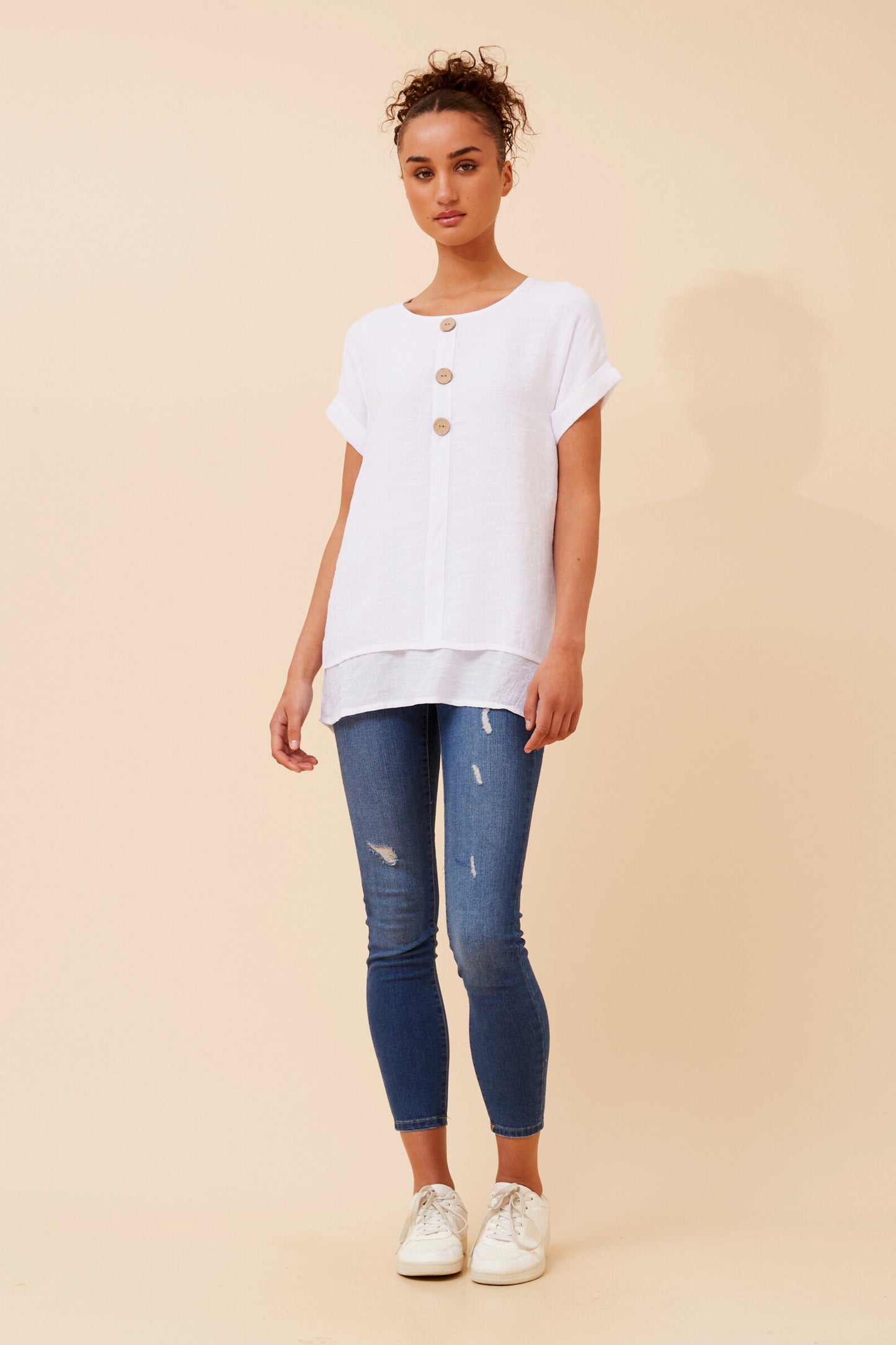 Soraya Double Layer Top T523077 White