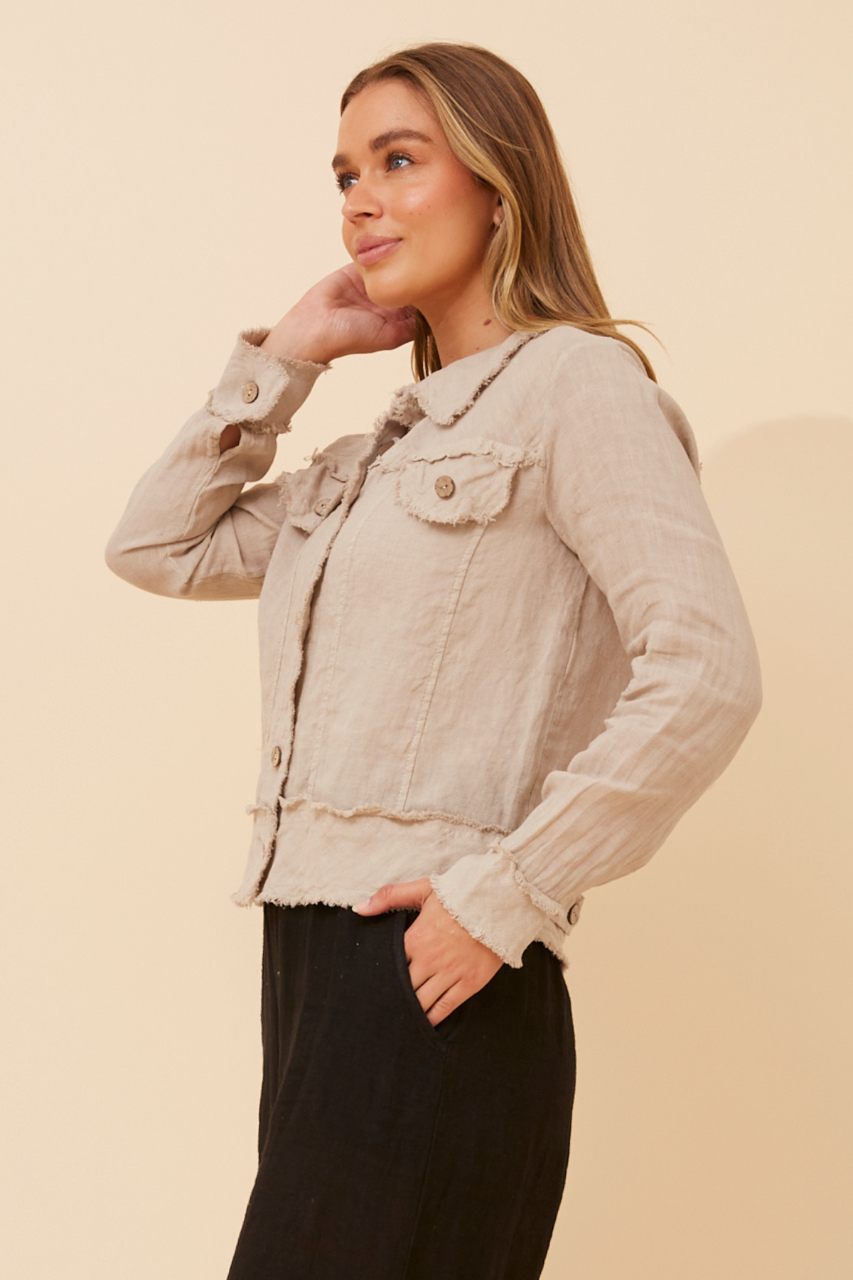 Sara Italian Linen Jacket J526747